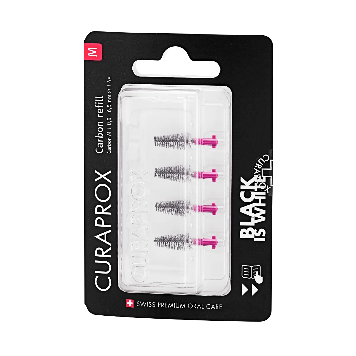 Curaprox Black Is White Carbon M Refill 4 pezzi Scovolino Interdentale