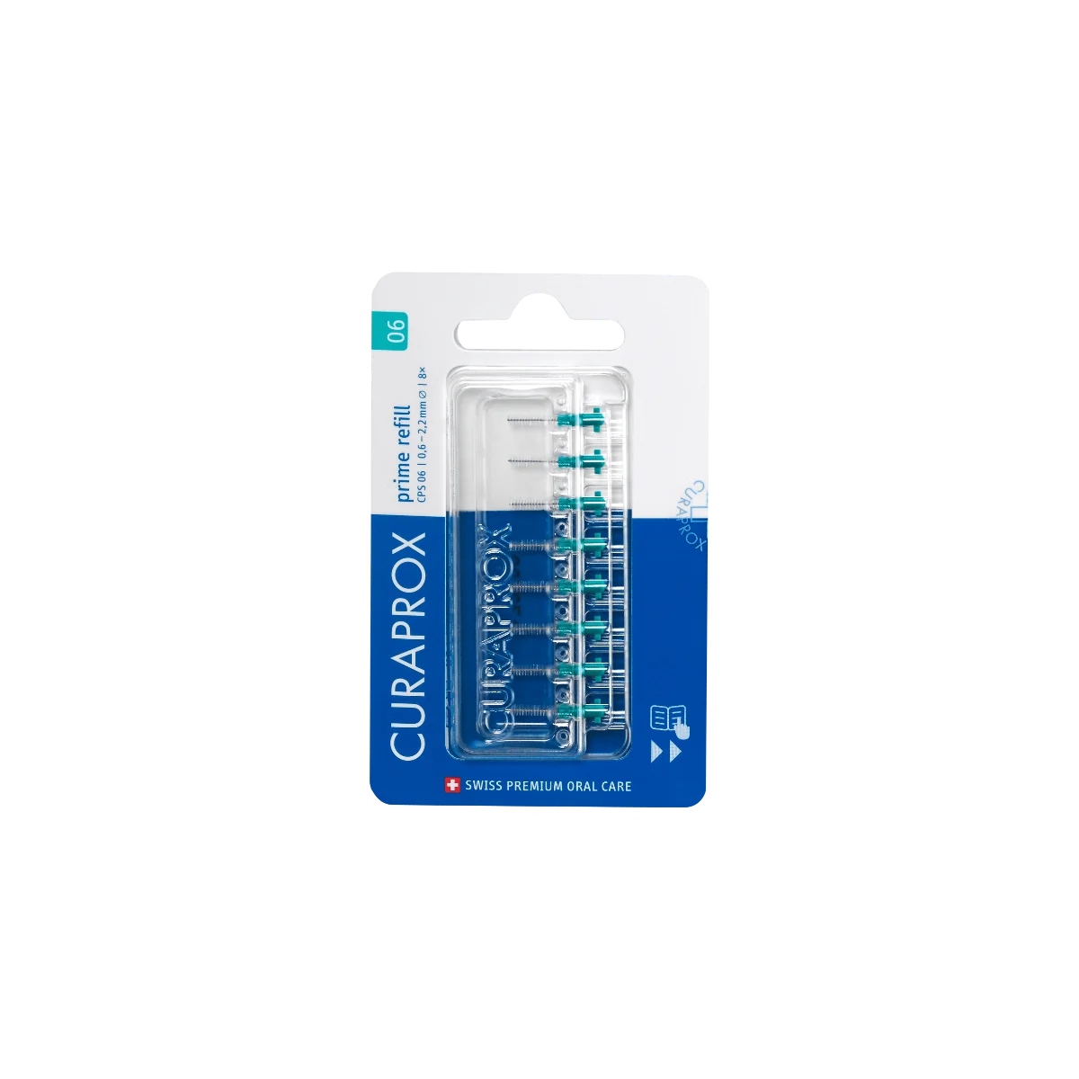 Curaprox Cps 06 Prime Refill Turquoise 8 pezzi Scovolino Interdentale