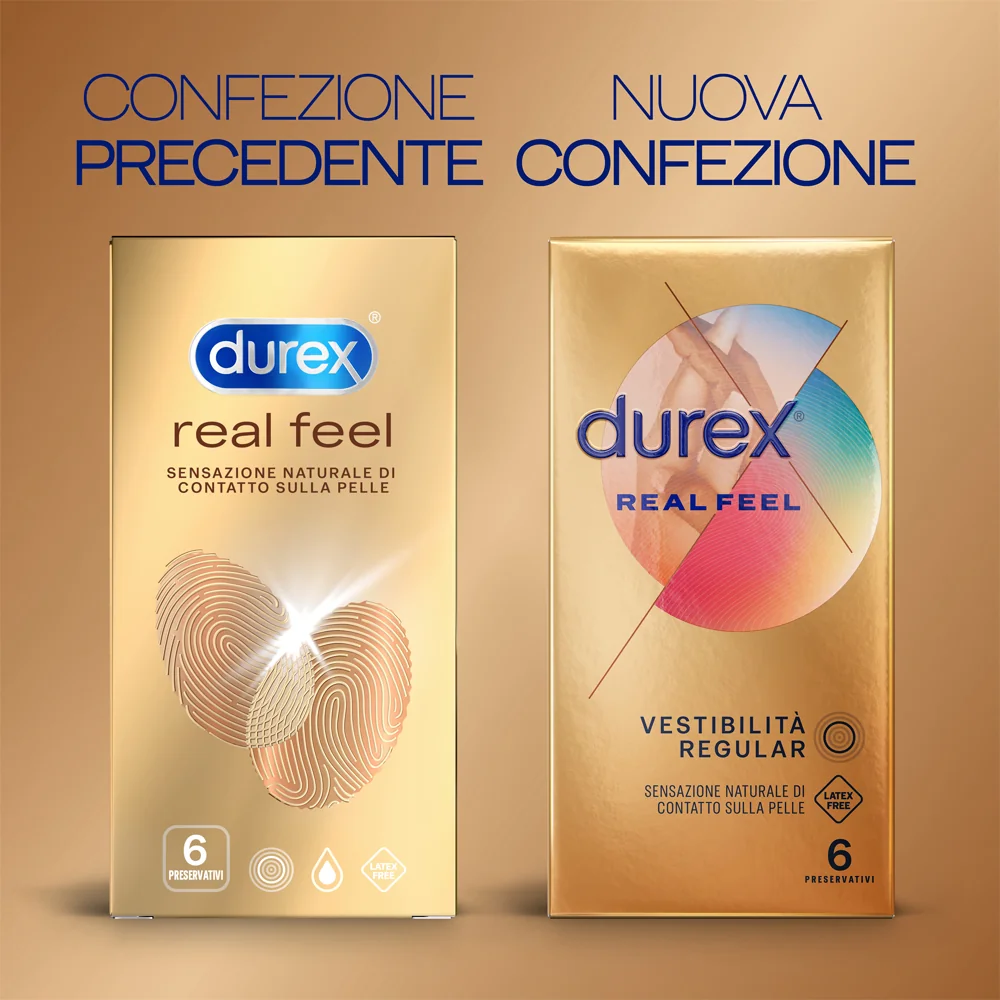 Durex Real Feel Profilattici Sottili 6 Pezzi Sensazione "Vero" Contatto