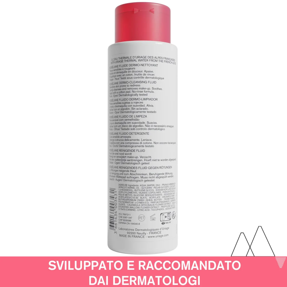 Uriage Rosèliane Fluido Dermodetergente Anti-arrossamento Pelle Sensibile 250 ml 