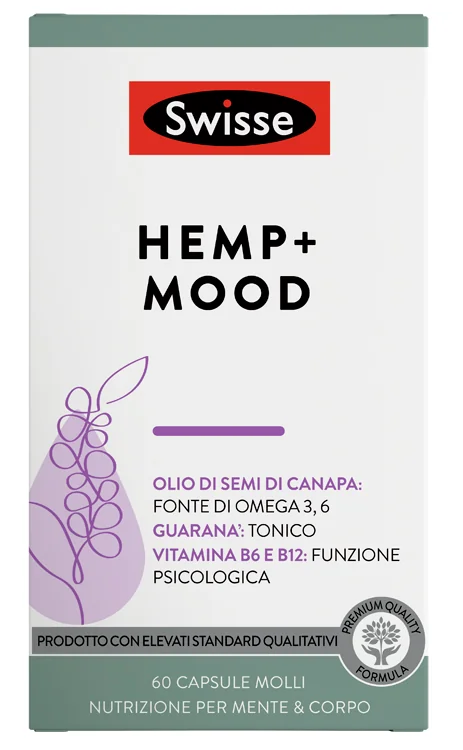 SWISSE HEMP+ MOOD INTEGRATORE BENESSERE FISICO E MENTALE 60 CAPSULE