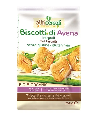 ALTRICEREALI BISCOTTI ALL' AVENA INTEGRALI SENZA GLUTINE 250 G