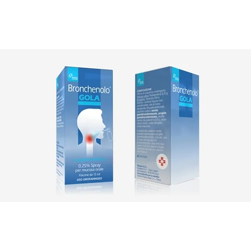 BRONCHENOLO GOLA 0,25% SPRAY PER MUCOSA ORALE 15 ML