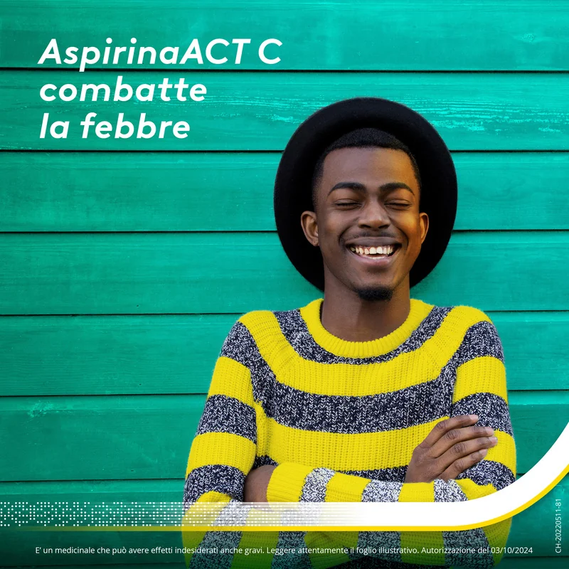 Aspirina Act C Febbre e Sintomi Influenzali 10 Compresse Effervescenti Con vitamina C