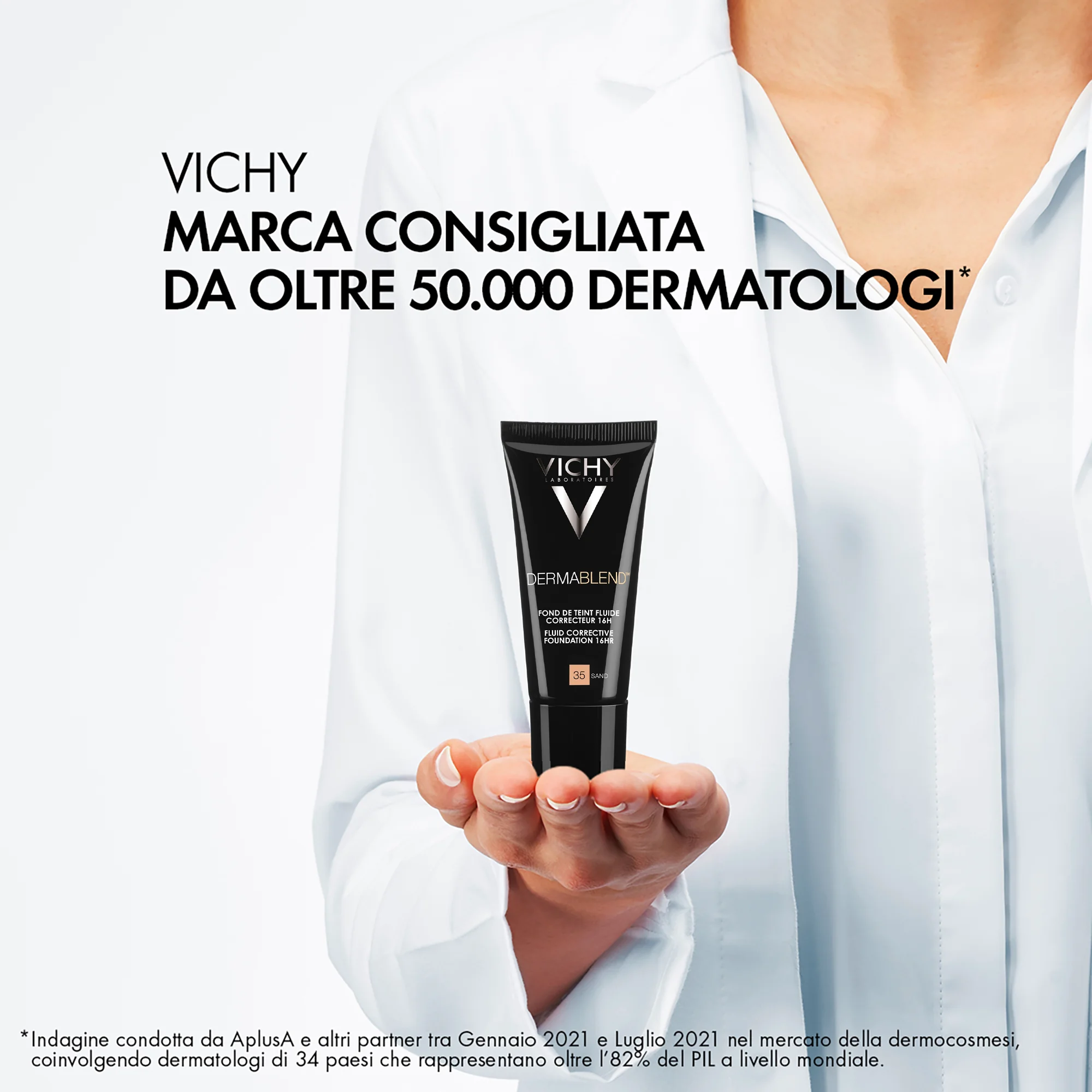 Vichy Dermablend Fluido 35 Sand 30 ml Fondotinta correttore fluido 16H