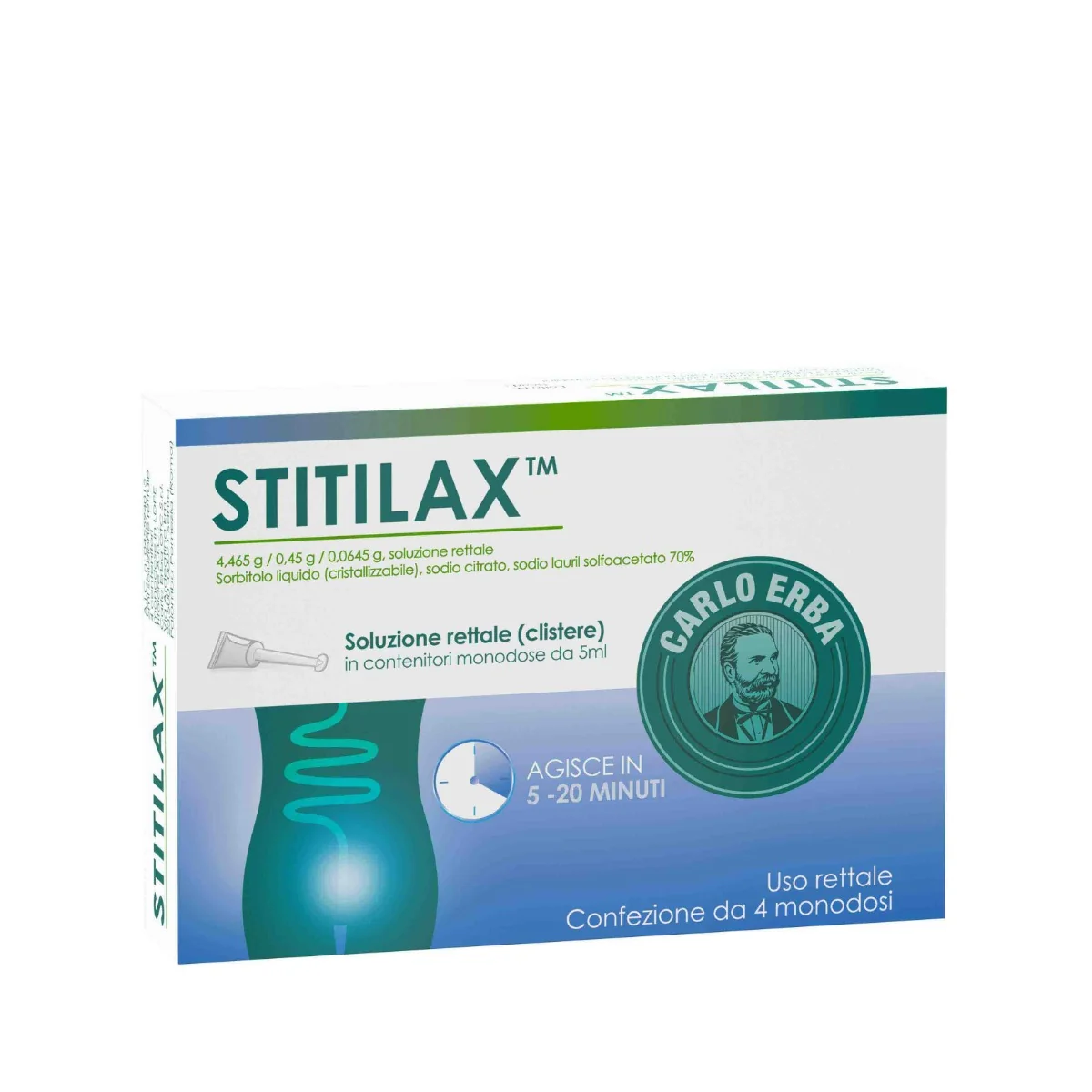 Stitilax Soluzione Rettale 4 Fl Monodose 5 Ml 