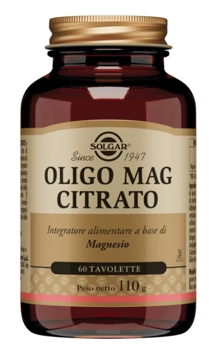 SOLGAR OLIGO MAG CITRATO INTEGRATORE DI MAGNESIO 60 TAVOLETTE