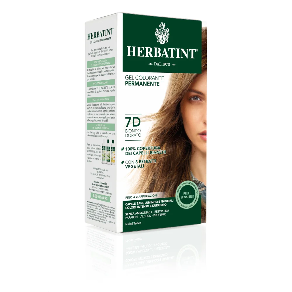 HERBATINT TINTURA CAPELLI GEL PERMANENTE 7D BIONDO DORATO 150 ML