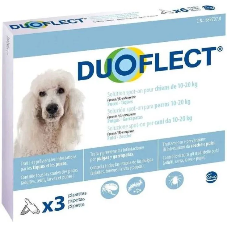 Duoflect Antiparassitario Per Cani E Gatti Da 3 Pipette Cani 1020 Kg 