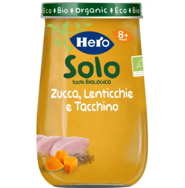 HERO SOLO OMOGENEIZZATO ZUCCHINE LENTICCHIE TACCHINO 100% BIO 190 G