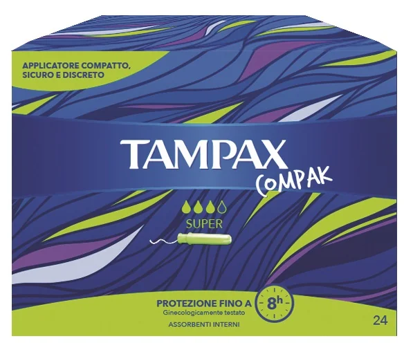 TAMPAX COMPAK SUPER ASSORBENTI FLUSSO MEDIO FORTE 24 PEZZI