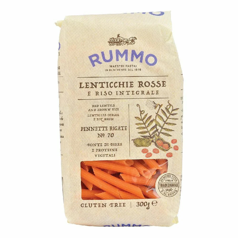 RUMMO PENNETTE RIGATE N 70 LENTICCHIE ROSSE E RISO INTEGRALE 300 G