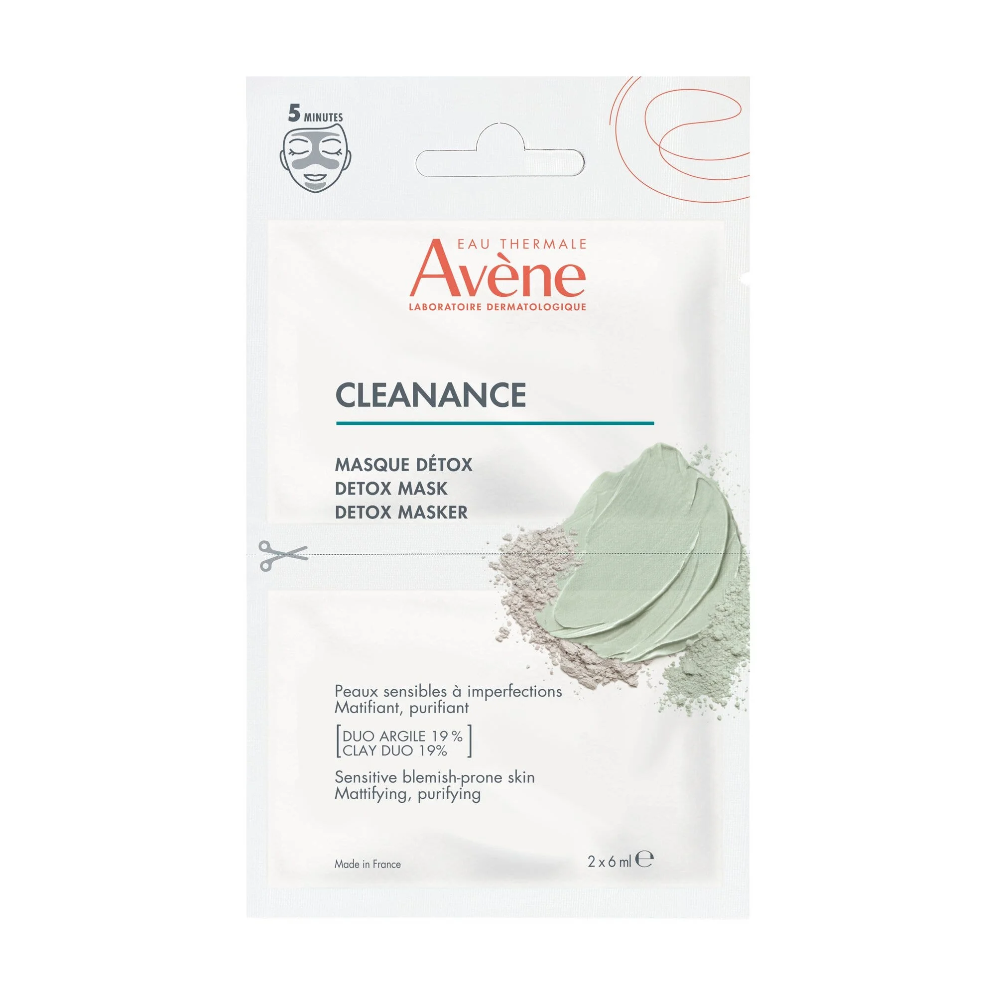 AVENE CLEANANCE MASCHERA DETOX 2 PEZZI DA 6 ML