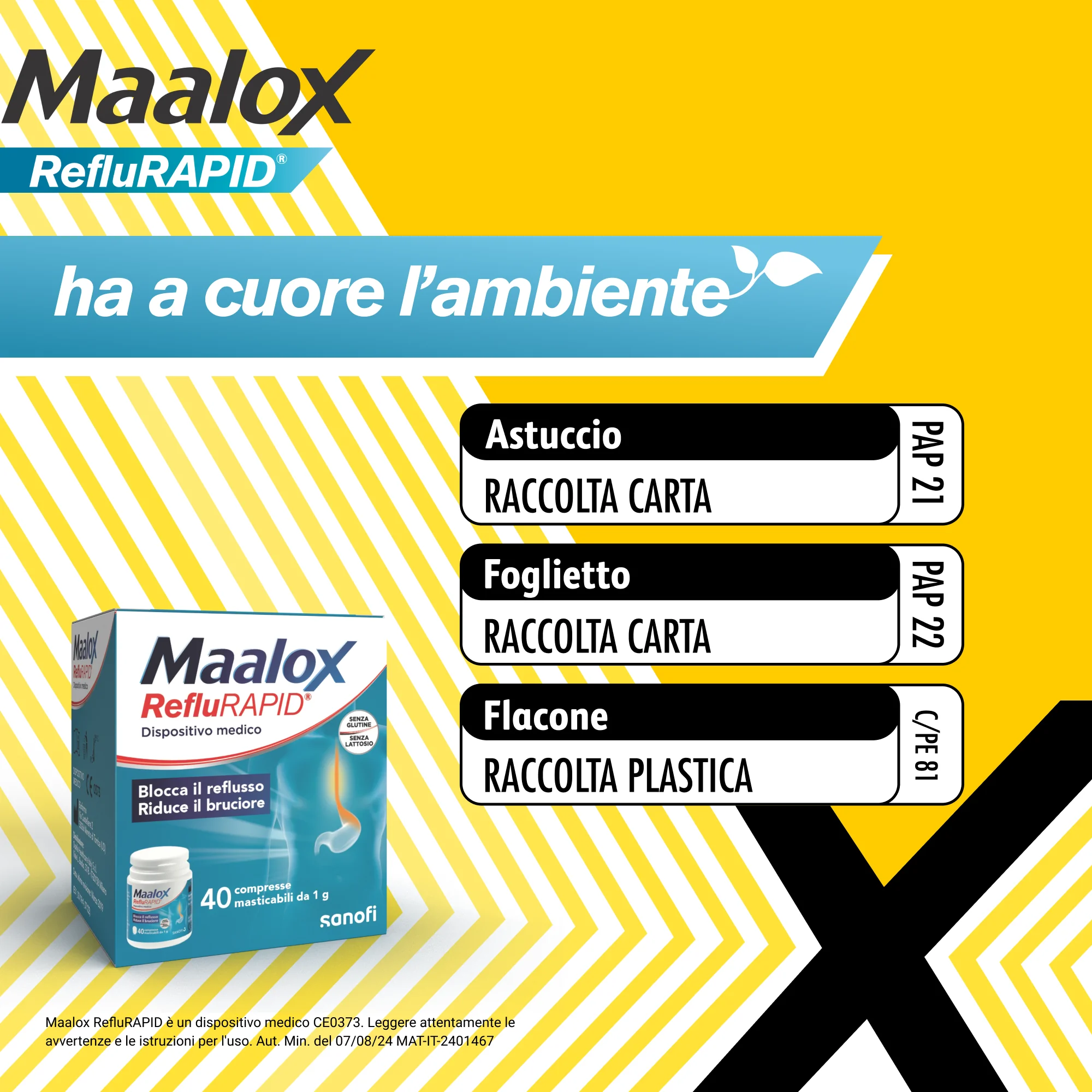 Maalox Reflurapid 40 Compresse Masticabili Reflusso e Acidità