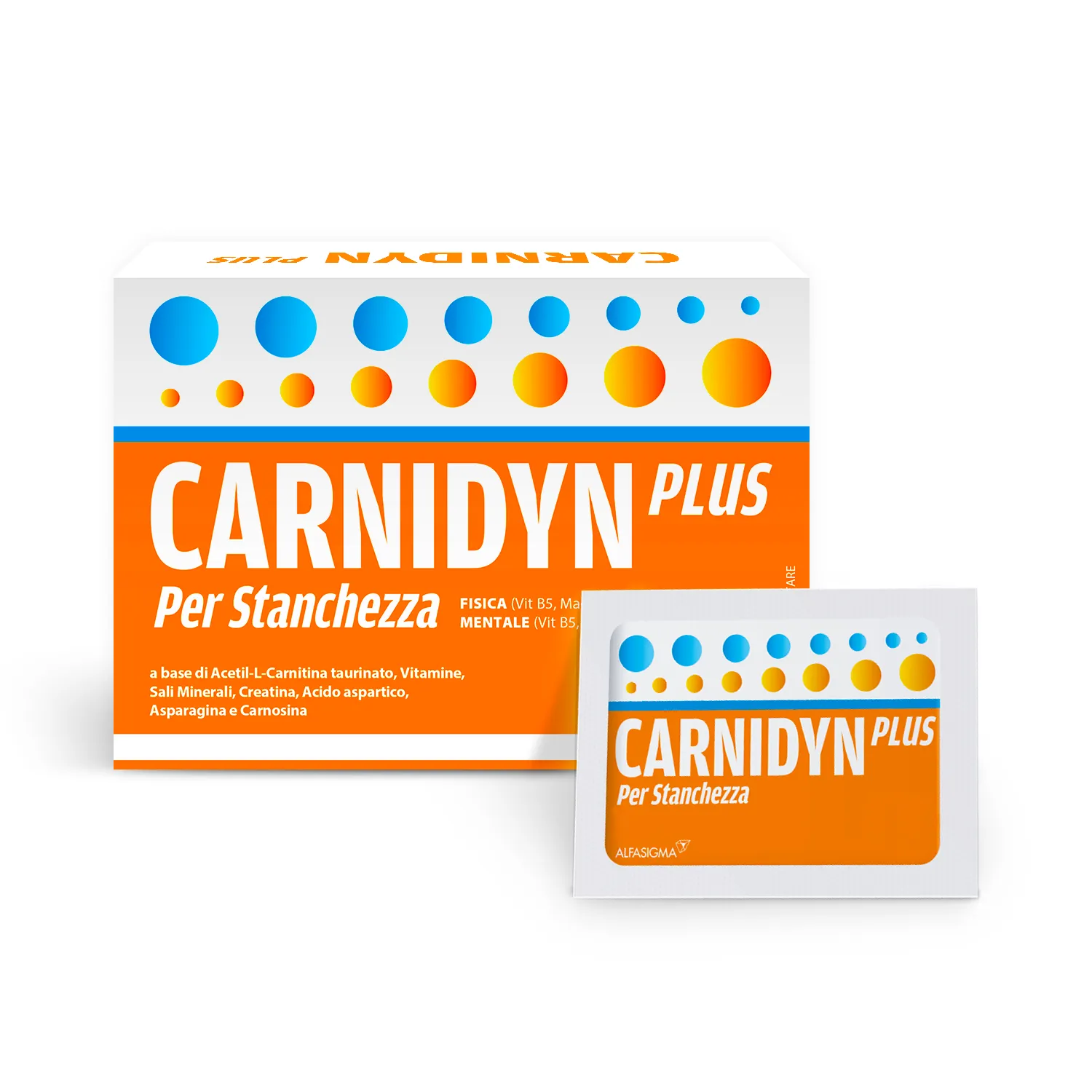 Alfasigma Carnidyn Plus 20 Bustine Integratore Stanchezza Fisica e Mentale