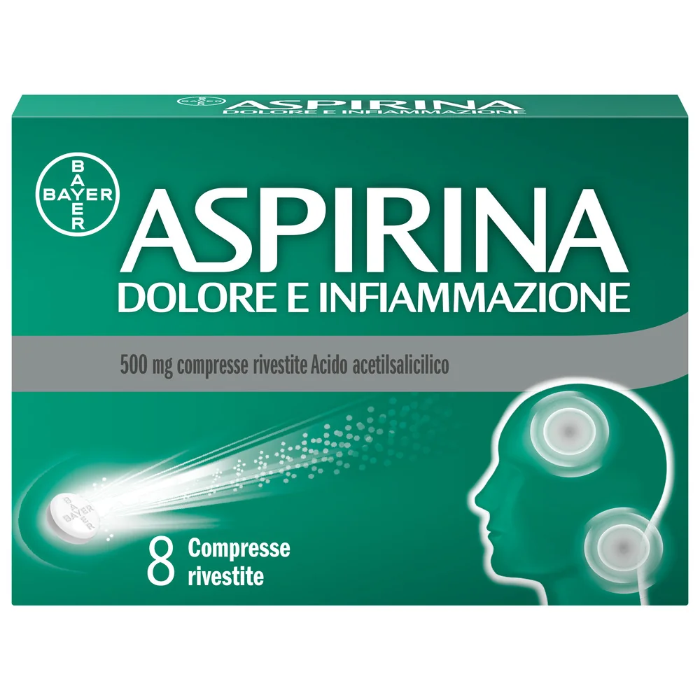 Aspirina Dolore e Infiammazione 8 Compresse Antidolorifico