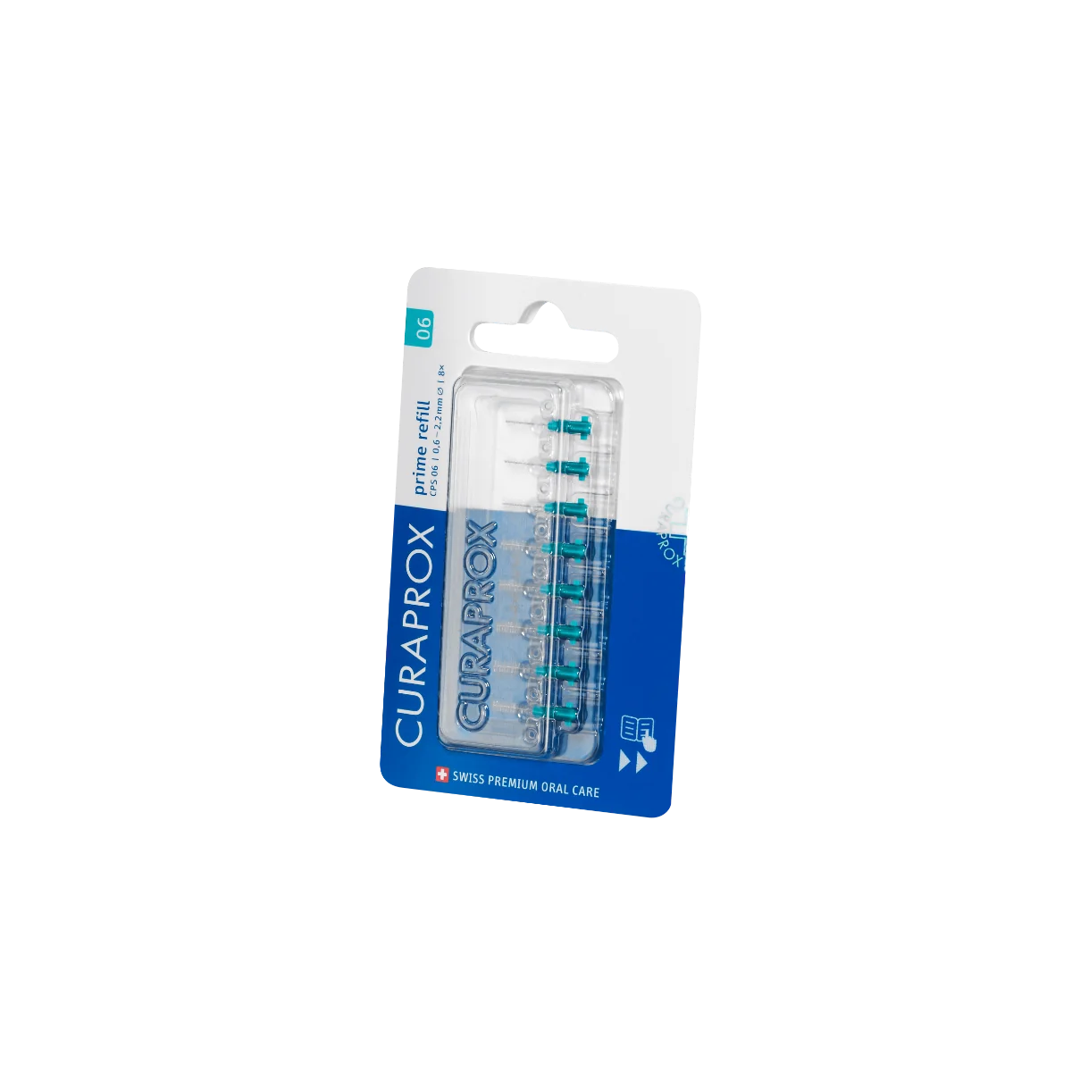 Curaprox Cps 06 Prime Refill Turquoise 8 pezzi Scovolino Interdentale