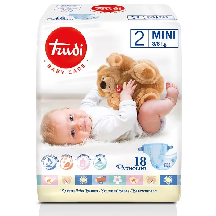 TRUDI BABY CARE PANNOLINI BAMBINI TAGLIA MINI 3/6 KG