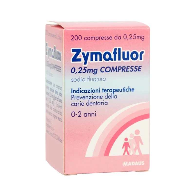 ZYMAFLUOR 0,25 MG SODIO FLUORURO PREVENZIONE CARIE 200 COMPRESSE