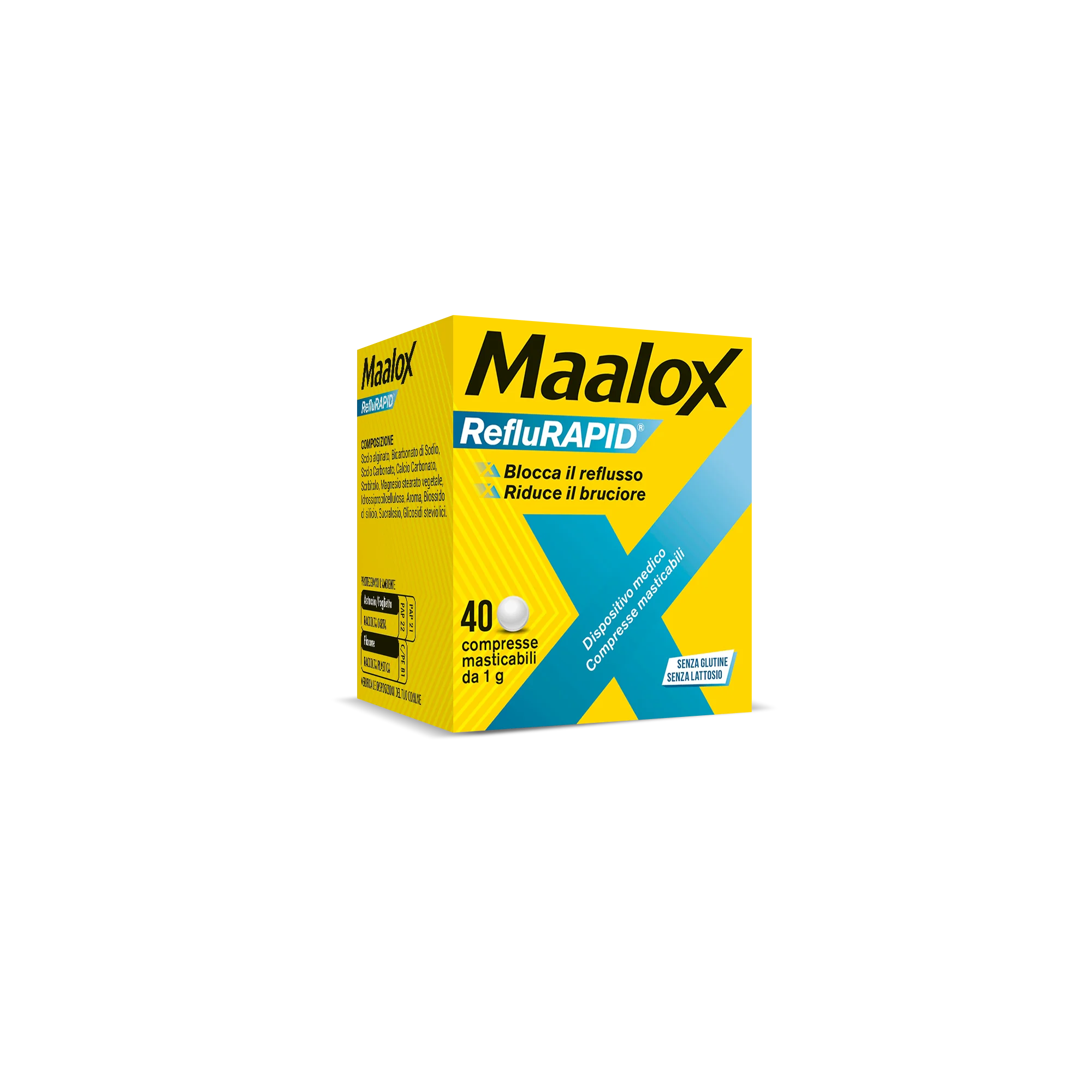 Maalox Reflurapid 40 Compresse Masticabili Reflusso e Acidità