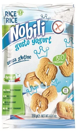 RICE&RICE NOBILI DI RISO CON YOGURT BIOLOGICO BISCOTTI SENZA GLUTINE 250 G