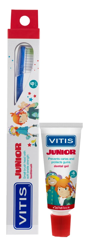 VITIS JUNIOR SPAZZOLINO BAMBINI +6 ANNI + GEL DENTIFRICIO 15 ML