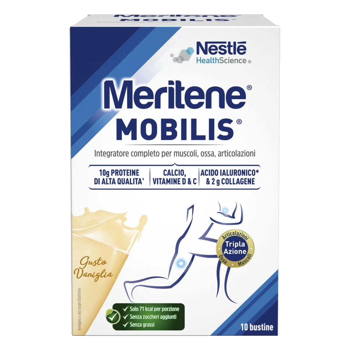 MERITENE MOBILIS VANIGLIA INTEGRATORE MUSCOLI OSSA ARTICOLAZIONI 10 BUSTINE