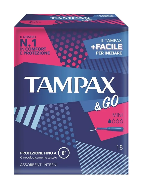 TAMPAX&GO MINI PER FLUSSI LEGGERI 18 PEZZI