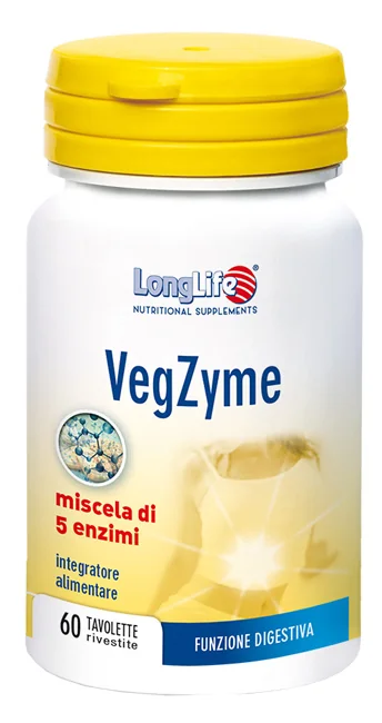 LONGLIFE VEGZYME INTEGRATORE DIGESTIVO 60 TAVOLETTE