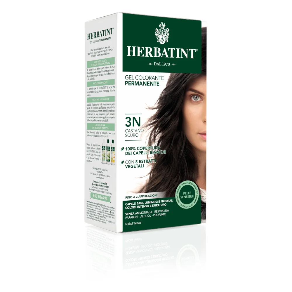 HERBATINT TINTURA CAPELLI GEL PERMANENTE 3N CASTANO SCURO 150 ML