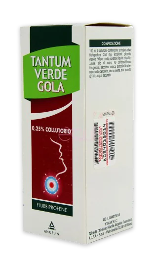 TANTUM VERDE GOLA COLLUTORIO 0,25% FLURBIPROFENE ANTINFIAMMATORIO 160 ML