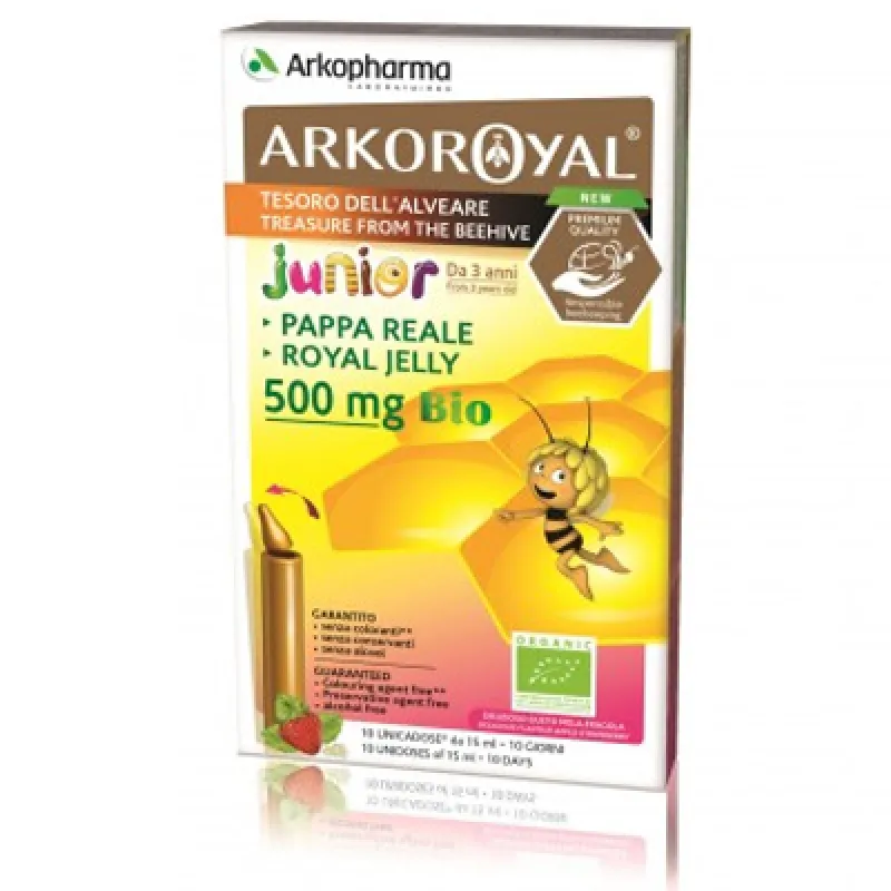 Arkopharma Arkoroyal Pappa Reale Bio Junior 500 mg 20 Flaconcini Difese Immunitarie Bambini