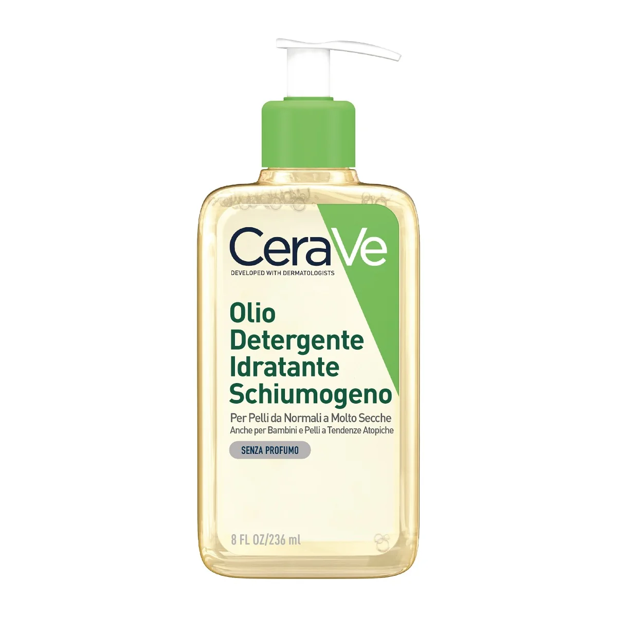 CeraVe Olio Detergente Idratante 236 ml Deterge, Idrata e Lenisce. Con 3 Ceramidi Essenziali, Trigliceridi e Squalene