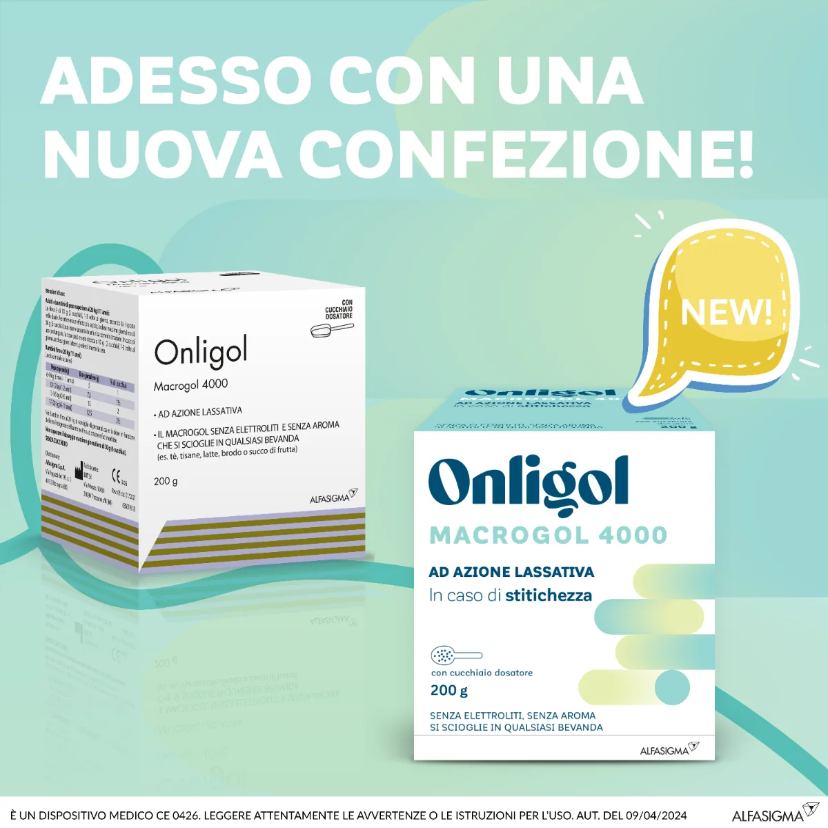 Onligol Macrogol 4000 Integratore Lassativo 200 g Con Cucchiaio Dosatore