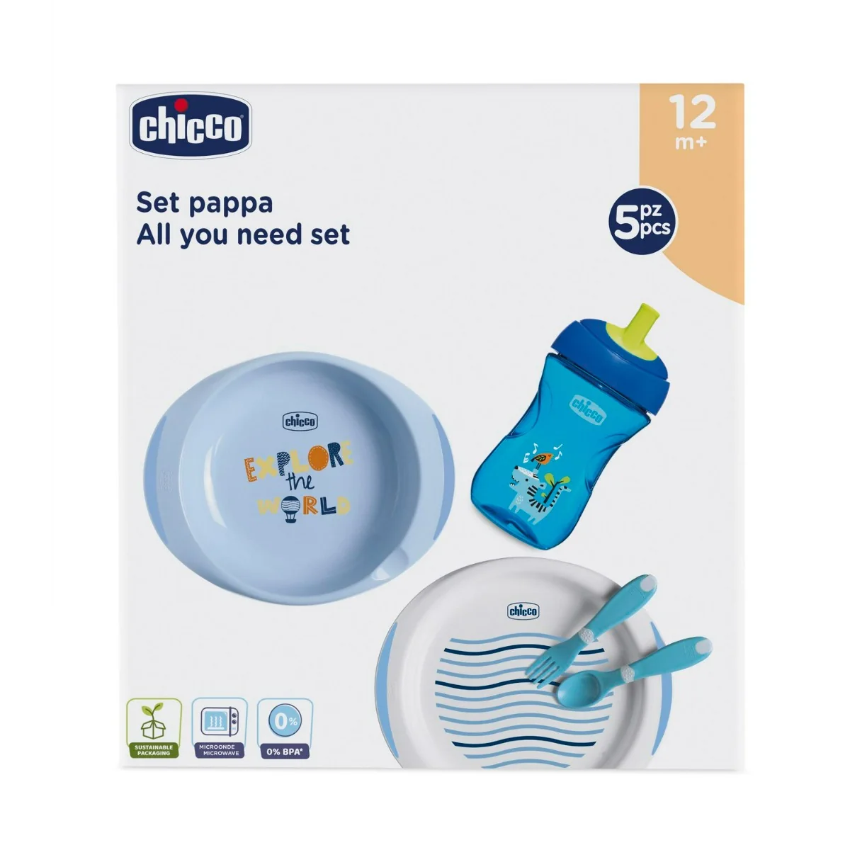 CHICCO SET PAPPA 12M+ AZZURRO