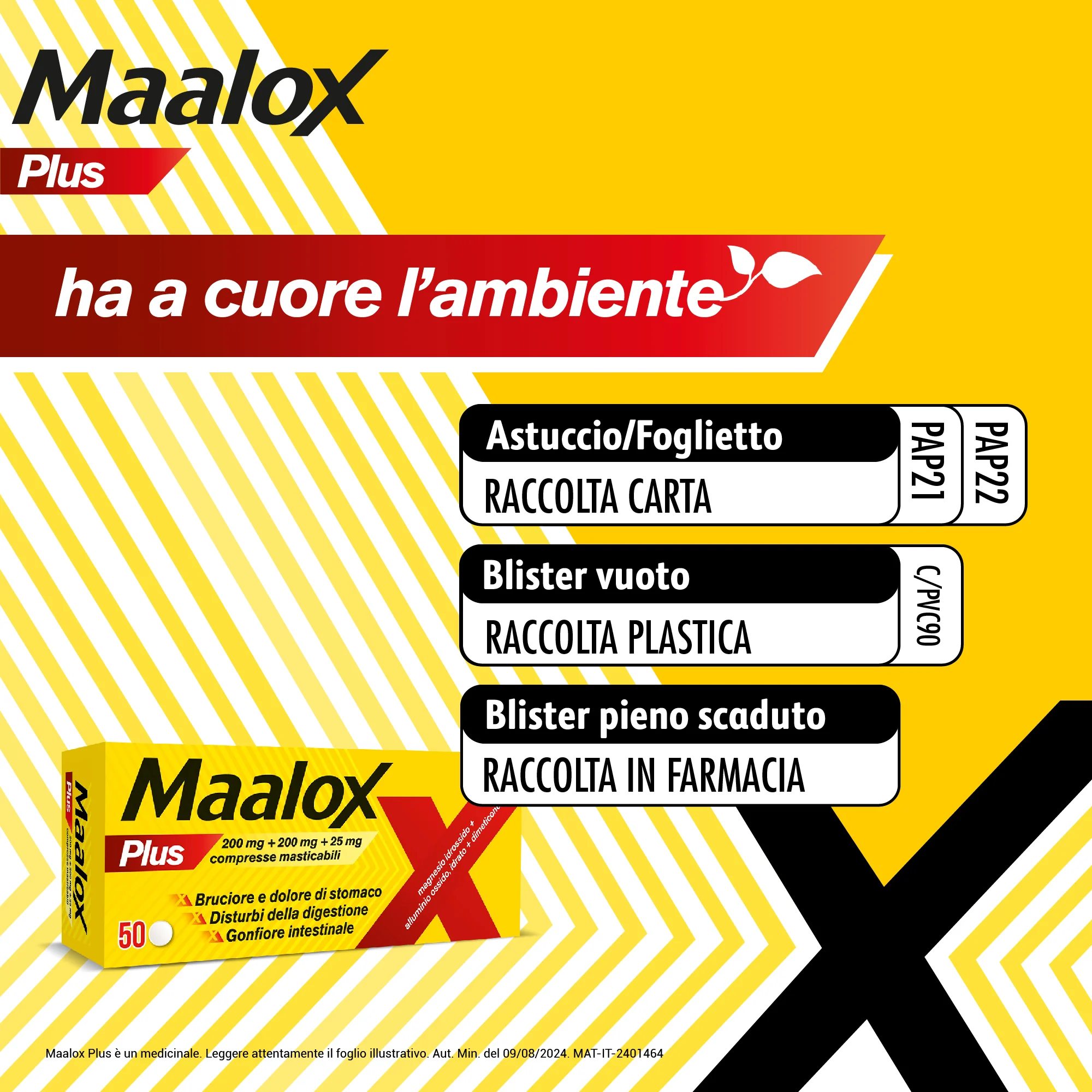 Maalox Plus 50 Compresse Masticabili Antiacido Antigonfiore