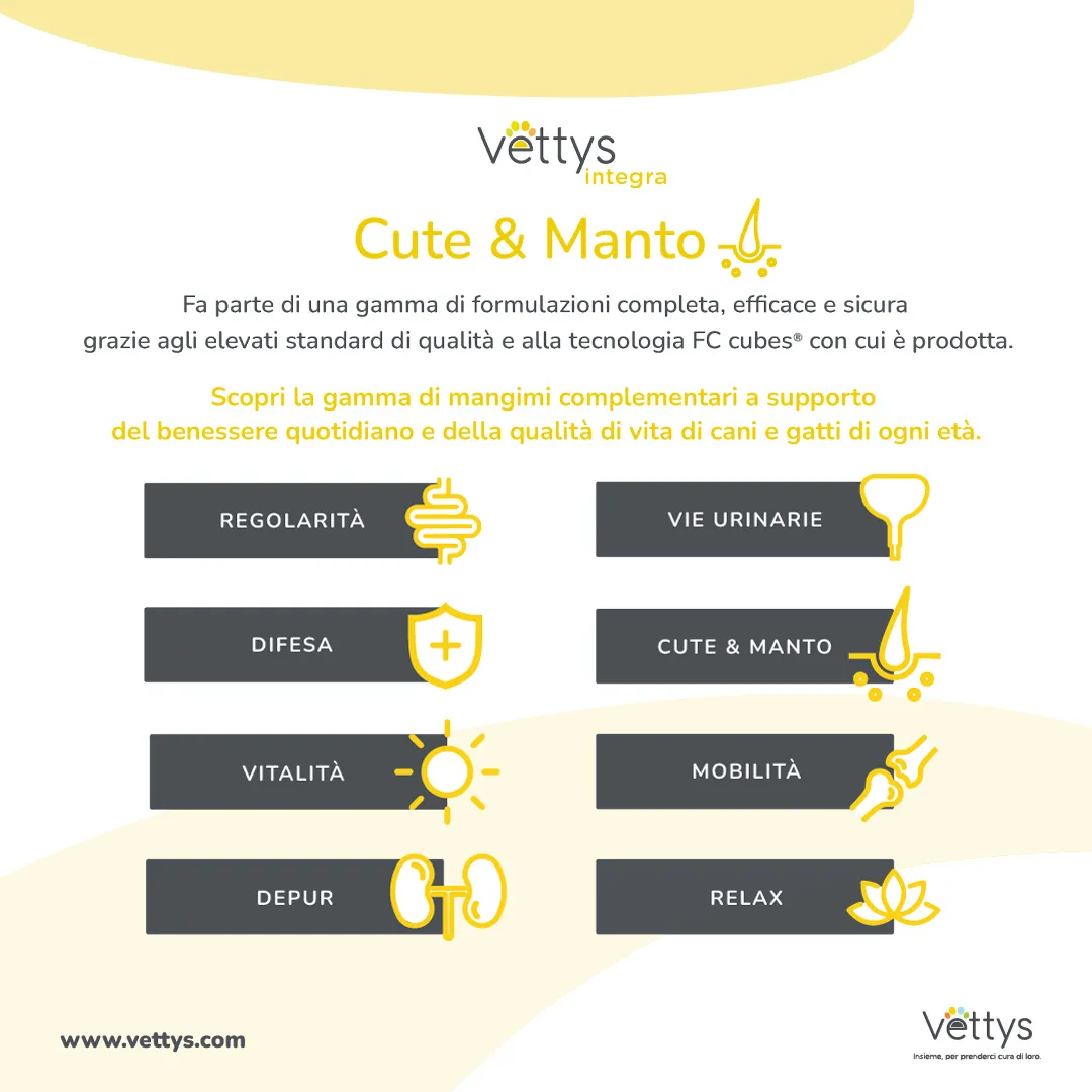 Vettys Integra Cute & Manto Cane 30 Compresse Bellezza del Pelo