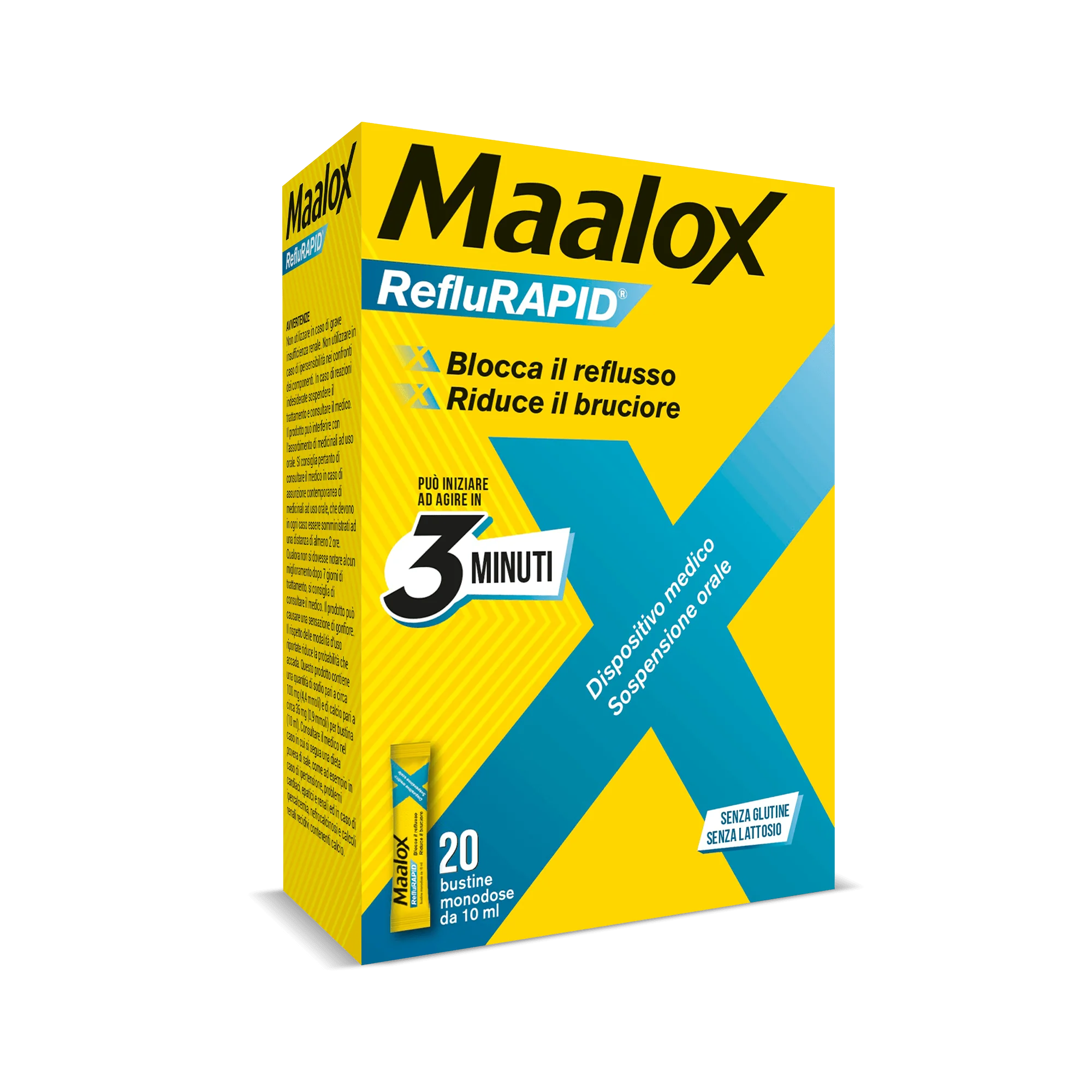 Maalox Reflurapid 20 Bustine Reflusso e Acidità