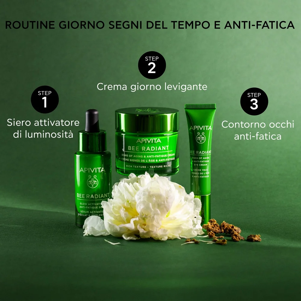 Apivita Bee Radiant Peony Serum 30 Ml Attivatore Luminosità e Anti-Fatica