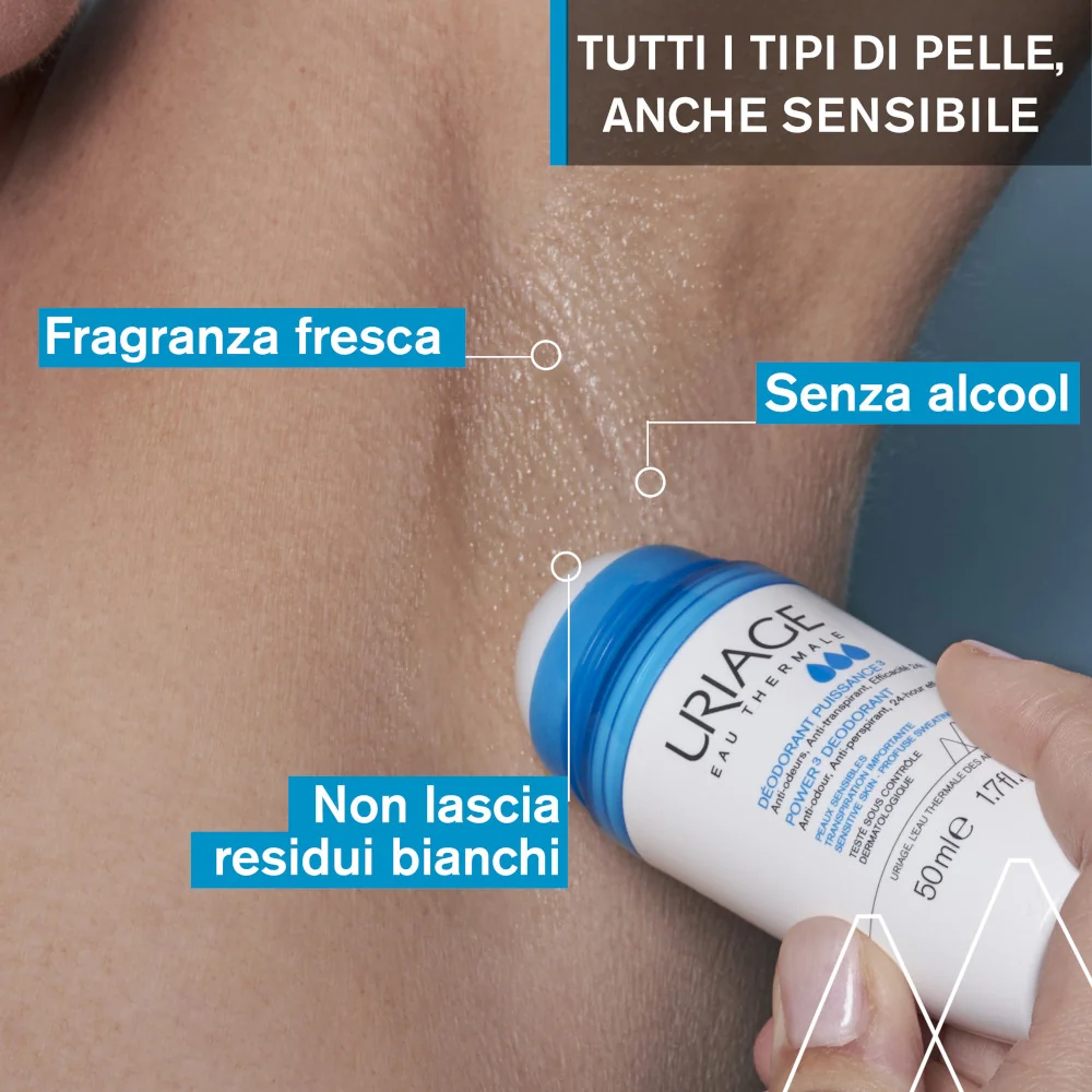 Uriage Eau Thermale Deodorante Power3 Anti-sudorazione Intensa Roll-On 50 ml 