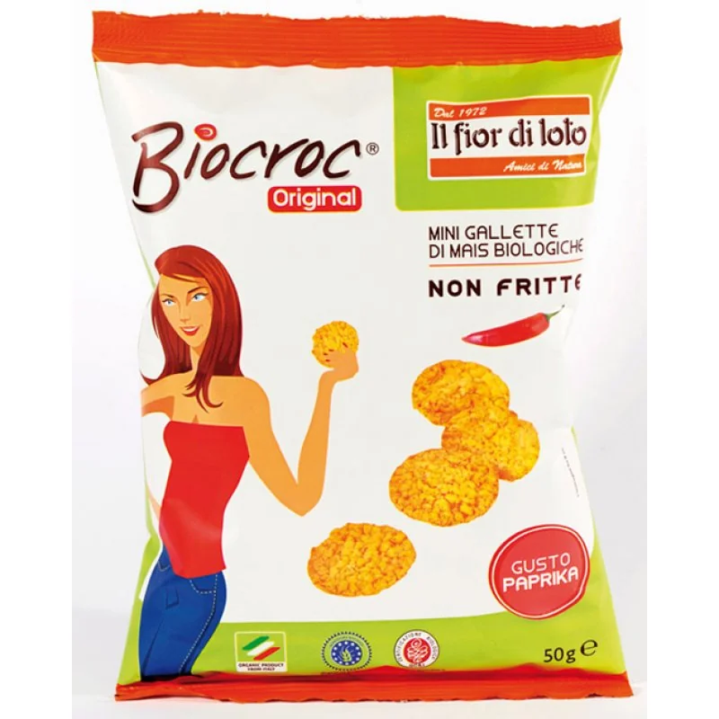 FIOR DI LOTO BIOCROC MINI GALLETTE MAIS AL GUSTO DI PAPRIKA 40 G