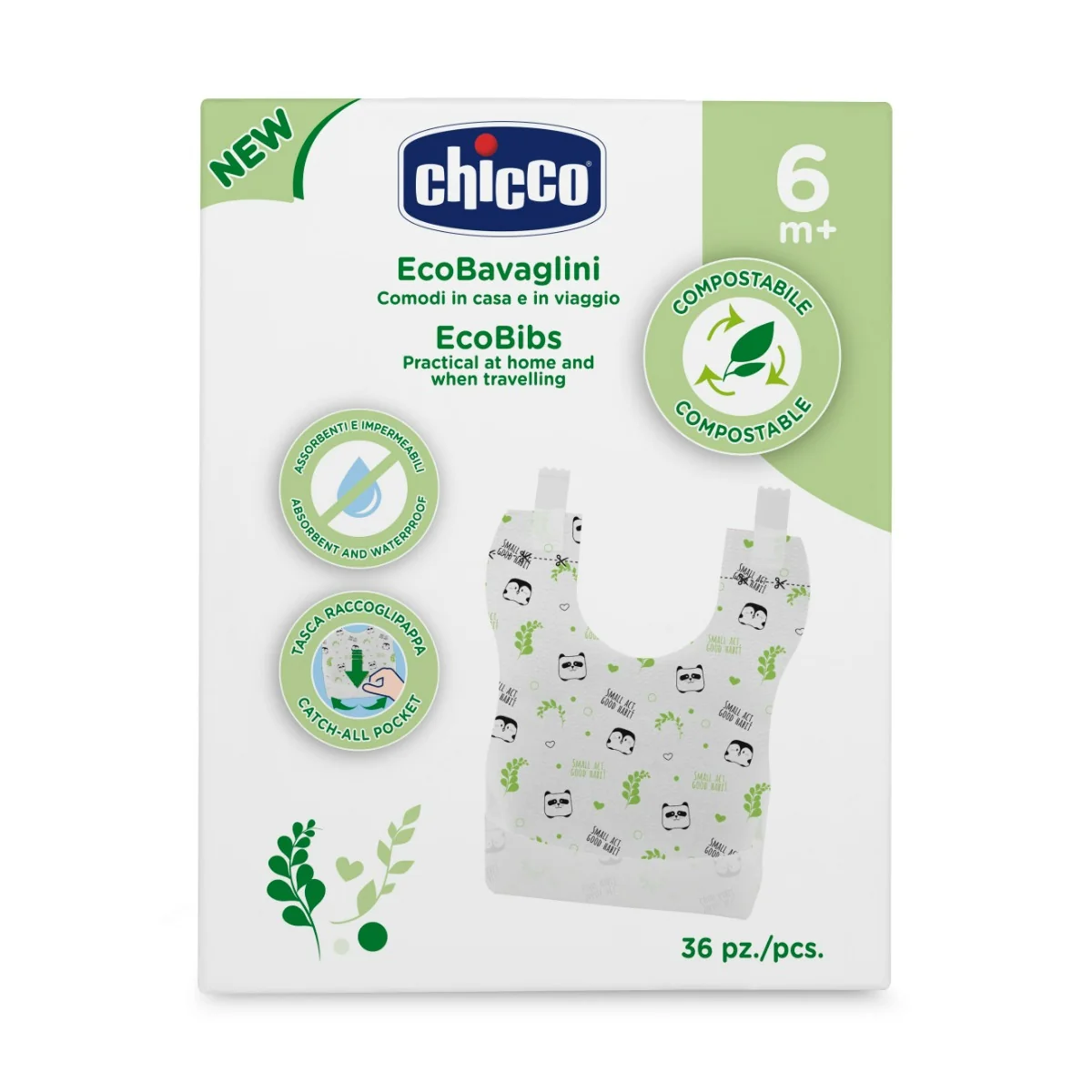 CHICCO BAVAGLINI MONOUSO 36 PEZZI