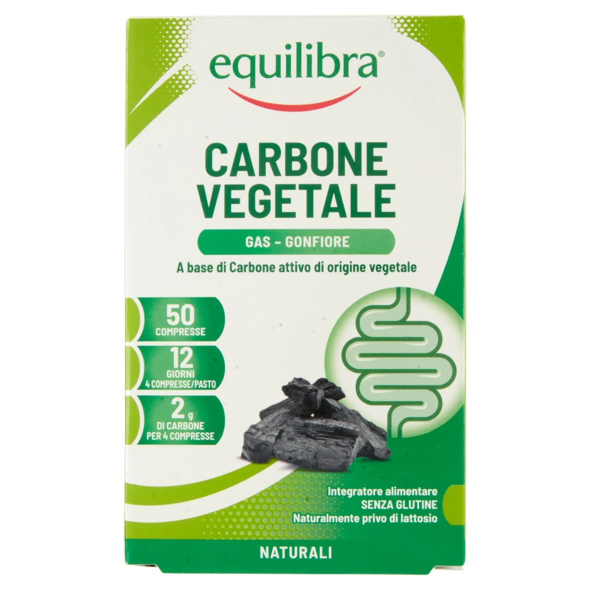 EQUILIBRA CARBONE VEGETALE 50 COMPRESSE