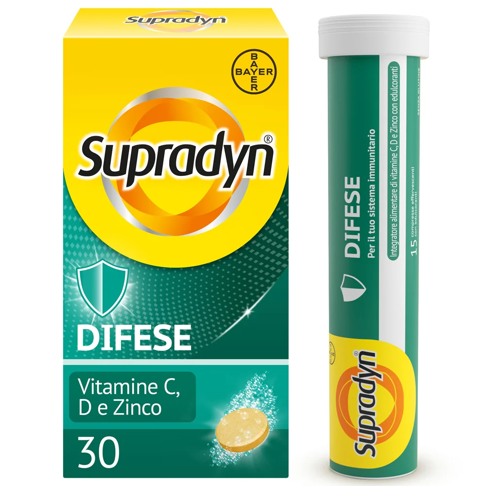 Supradyn Difese 30 Compresse Effervescenti Vitamine C, D e Zinco