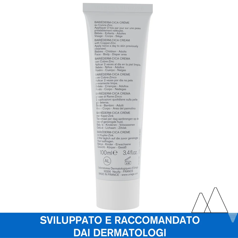 Uriage Barièderm Cica-Crema Riparatrice al Cu-Zn 100 ml Benessere Cutaneo