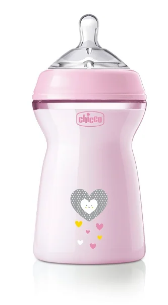 CHICCO BIBERON NATURAL FEEL PP 6 MESI+ 330 ML ROSA