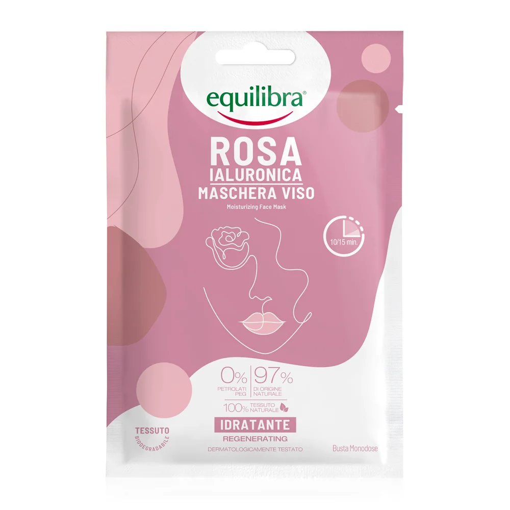 EQUILIBRA ROSA IALURONICA MASCHERA VISO IDRATANTE 1 PEZZO