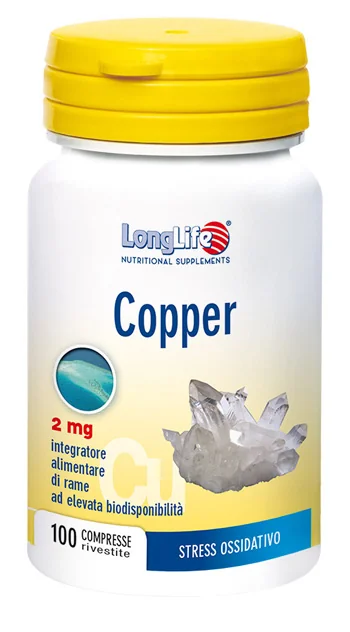 LONGLIFE COPPER 2 MG INTEGRATORE RAME 100 COMPRESSE