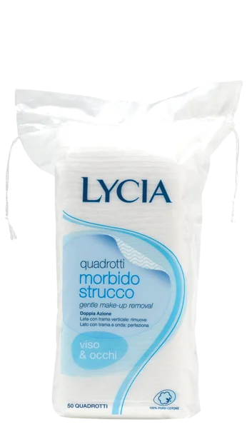 LYCIA QUADROTTI MORBIDI STRUCCANTI 100% COTONE 50 PEZZI