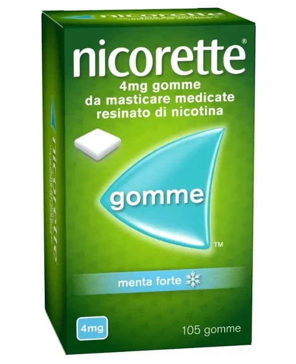 NICORETTE 4 MG NICOTINA GUSTO MENTA FORTE 105 GOMME MASTICABILI